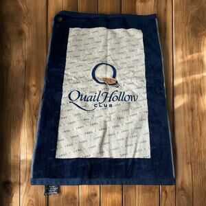 Devant Sport Towels Golf Towel Quail Hollow Club Charlotte NC Blue & White 16x24